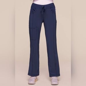 Cherokee Infinity Rib-Knit Drawstring Waist Scrub Pant in Navy Size 4X